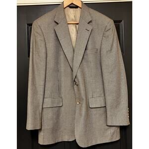 Brooks Brothers Blazer Mens 41 R Tan Check Wool Silk Blend Sport Coat Jacket‎